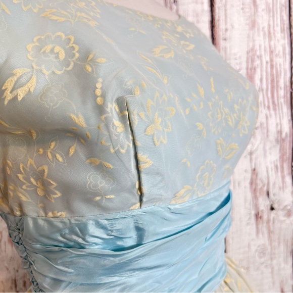 🎉HP🎉 Vintage 50s Cocktail Hostess Party Floral Dress Flocked Lace Chiffon SZ S - Picture 6 of 17